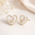 Pearl Bloom Heart Earrings