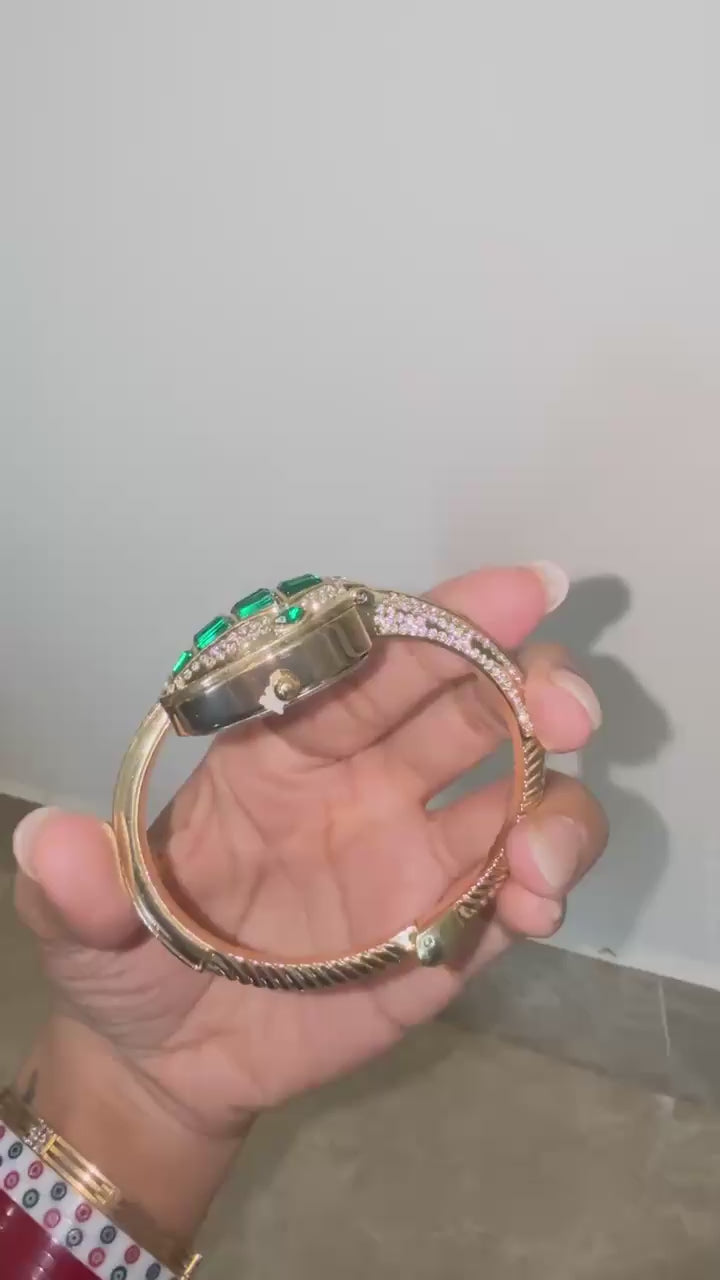 Emerald Serpent Luxe Bracelet Watch