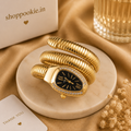 ✨ Luxe Serpent Gold Bracelet Watch for Women | Premium Snake Coil Design | Shoppookie